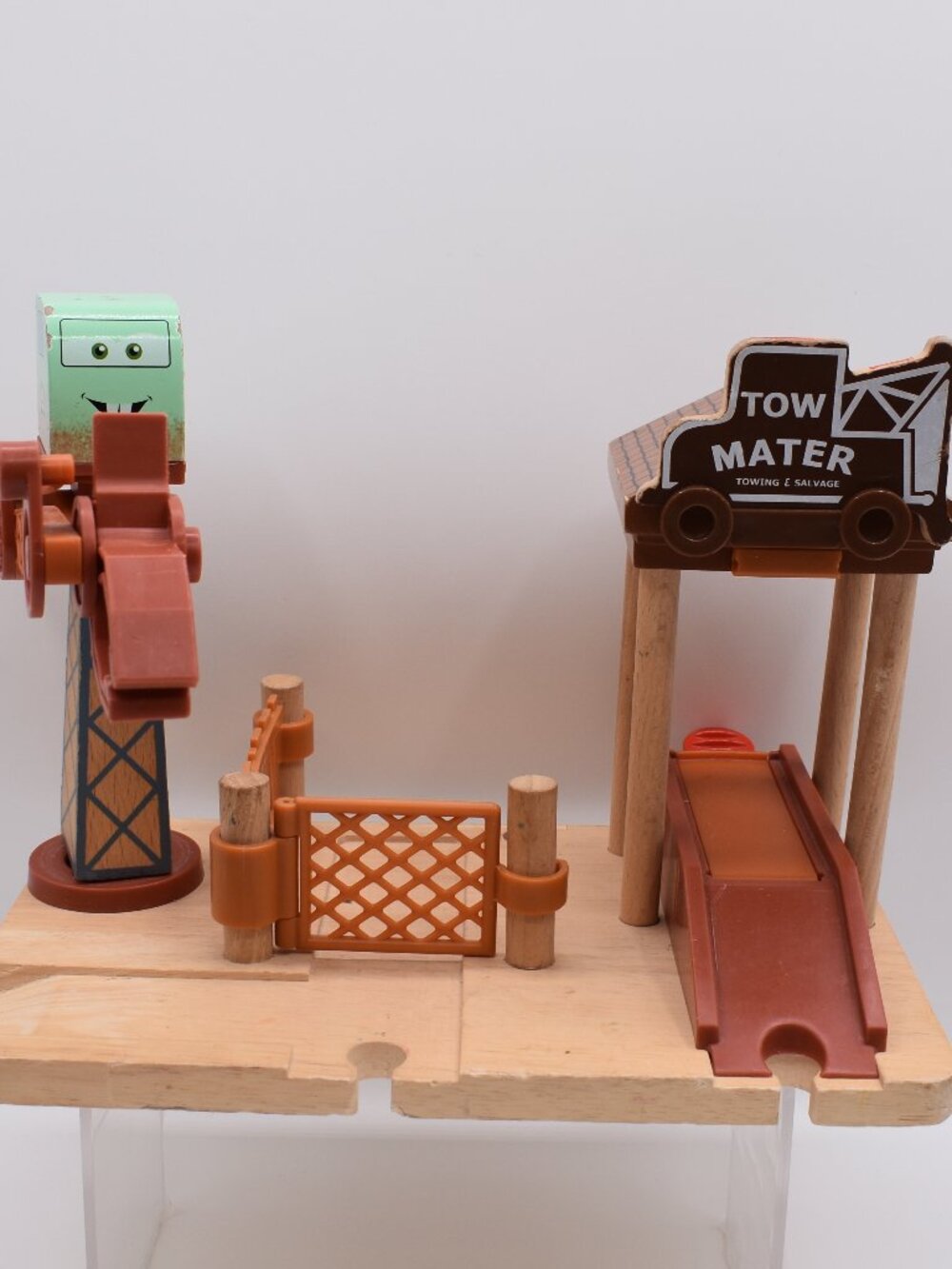 Disney Cars Wood Tow Mater Yard Toys R US Exclusive Thomas Train Brio Very Rare